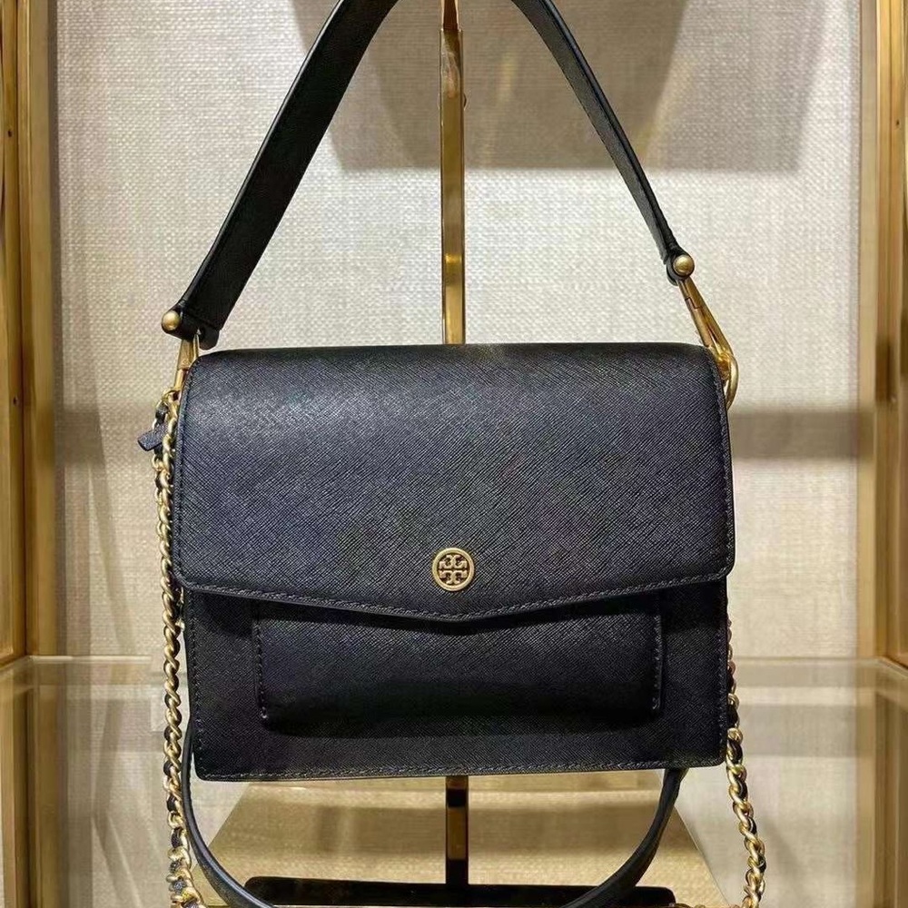 🟢Tory Burch ROBINSON COLORBLOCK DOUBLE-STRAP CONVERTIBLE bag